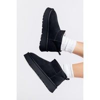 Black Faux Fur Lined Suede Ankle Snow Boots - 40 EU thumbnail