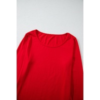 Red Solid Top and Christmas Pants Two Piece Lounge Set - XL thumbnail