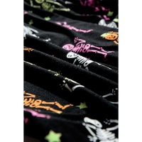 Black Halloween Pattern Short Sleeve Shirt Pajama Set - L thumbnail