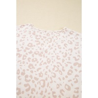 Beige Cheetah V Neck Tee and Pants Lounge Set - XL thumbnail