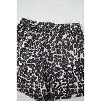 Black Cheetah Printed Casual Tee and Shorts Lounge Set - M thumbnail