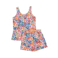 Multicolor Floral Print Tank and Shorts Lounge Set - S thumbnail