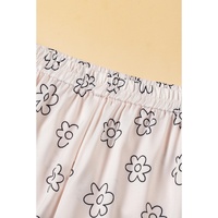 Beige Floret Printed Pajama Shorts Set - XL thumbnail