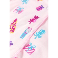 Pink Christmas Twinkle Tree Print Shirt Sleep Dress - L thumbnail
