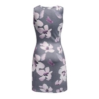 Floral Print Hollow Out Wrap Tie Mini Dress - M thumbnail