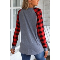 Azura Exchange Raglan Plaid Long Sleeve Top - M thumbnail