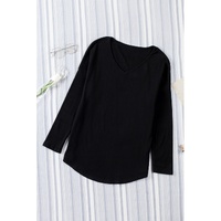 Azura Exchange V Neck Long Sleeve Knit Top - M thumbnail