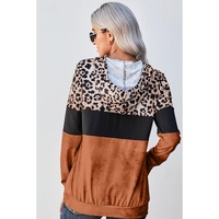 Azura Exchange Leopard Tie Dye Colorblock Hoodie - L thumbnail