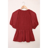 Azura Exchange Puff Sleeve Smocked Top - XL thumbnail