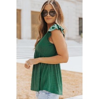 Azura Exchange Flounce Sleeve V Neck Babydoll Top - M thumbnail