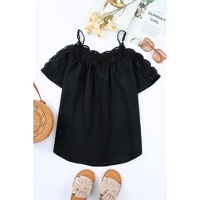 Azura Exchange Off-shoulder Crochet Neckline Top - S thumbnail