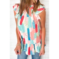 Azura Exchange Ruffled Mock Neck Top - M thumbnail