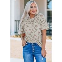 Azura Exchange Waffle Knit Short Sleeve Top - XL thumbnail