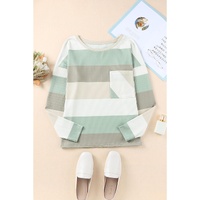 Azura Exchange Ribbed Color Block Long Sleeve Top with Pocket - S thumbnail