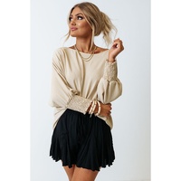 Azura Exchange Smocked Wrist Shift Top - M thumbnail