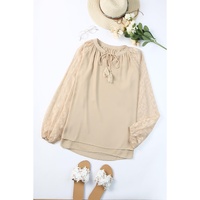 Azura Exchange Leopard Mesh Bubble Sleeve Blouse - L thumbnail