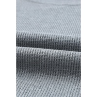 Azura Exchange Ribbed Trim Waffle Knit Top - M thumbnail