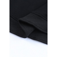 Azura Exchange Ribbed Trim Waffle Knit Top - M thumbnail