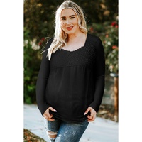 Azura Exchange Lace Crochet V Neck Top - L thumbnail