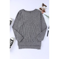 Azura Exchange Waffle Knit Side Slit Pullover Top - XL thumbnail
