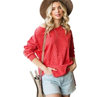 Azura Exchange Waffle Knit Side Slit Pullover - M thumbnail