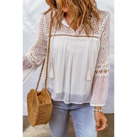 Azura Exchange Hollow Out Swiss Dot Blouse - S thumbnail