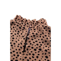 Azura Exchange Frilled Neck 3/4 Sleeves Cheetah Blouse - M thumbnail