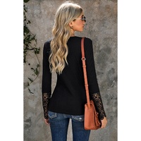 Azura Exchange Lace Hem Sleeve Button Top - XL thumbnail