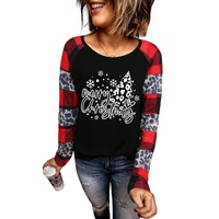 Azura Exchange Plaid Leopard Patchwork Long Sleeve Top - M thumbnail
