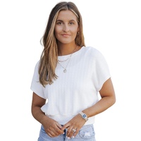 Azura Exchange Textured Knit Short Sleeve Top - XL thumbnail