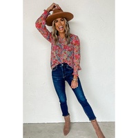 Azura Exchange Floral Puff Sleeve Blouse - XL thumbnail