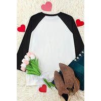 Azura Exchange Heart Graphic Contrast Sleeve Tee - M thumbnail