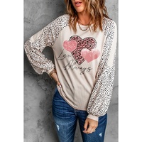 Azura Exchange Love Always Heart Leopard Color Block Top - L thumbnail