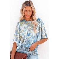 Azura Exchange Paisley Print Wide Sleeves Blouse - M thumbnail