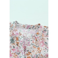 Azura Exchange Floral Mandarin Collar Top - M thumbnail