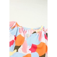 Azura Exchange Floral Print V Neck Half Sleeve Blouse - S thumbnail