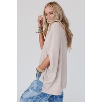 Azura Exchange Ribbed Knit Batwing Sleeve Tunic - L thumbnail
