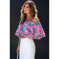 Azura Exchange Off-Shoulder Tiered Ruffle Blouse - L thumbnail