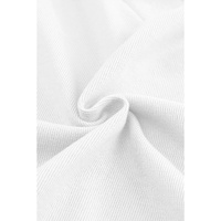 White Knitted V Neck Buttoned Cuffs Sweater - S thumbnail