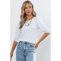 Azura Exchange Puff Sleeve Keyhole Back Top - XL thumbnail