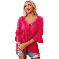 Azura Exchange Frilled Ruffled Sleeve Shift Top - L thumbnail