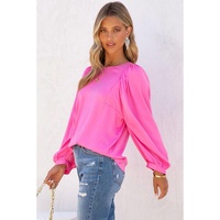 Azura Exchange Puff Sleeve Crewneck Blouse - XL thumbnail