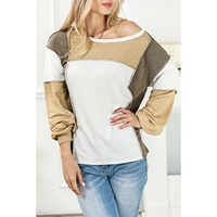 Azura Exchange Exposed Seam Color Block Patchwork Top - M thumbnail
