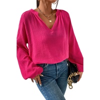Azura Exchange Crinkle Puff Sleeve Blouse - M thumbnail