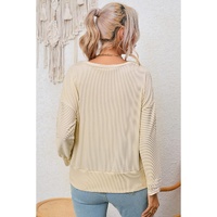 Azura Exchange Lace Trim V Neck Long Sleeve Top - 2XL thumbnail