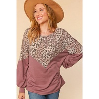 Azura Exchange Animal Print Patchwork Top - M thumbnail