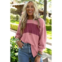 Azura Exchange Bishop Sleeve Colorblock Striped Top - M thumbnail