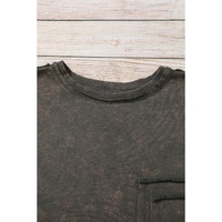 Azura Exchange Acid Wash Drop Shoulder Long Sleeve Sweatshirt with Pockets - S thumbnail