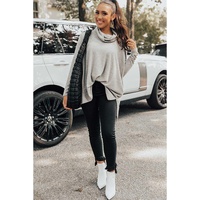 Gray Cowl Neck Shift Tunic Top - S thumbnail