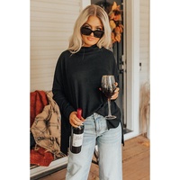 Black Cowl Neck Shift Tunic Top - XL thumbnail